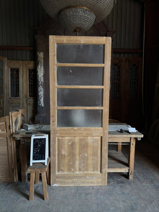 4 Lite Antique Glass Single Door - 34.25x87 J297