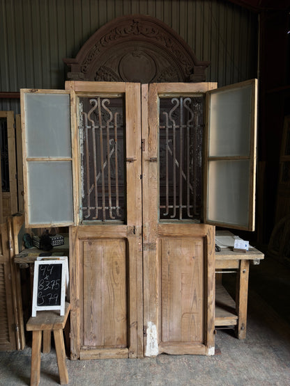 19th Century Antique Iron French Doors - 44x83.75 J79