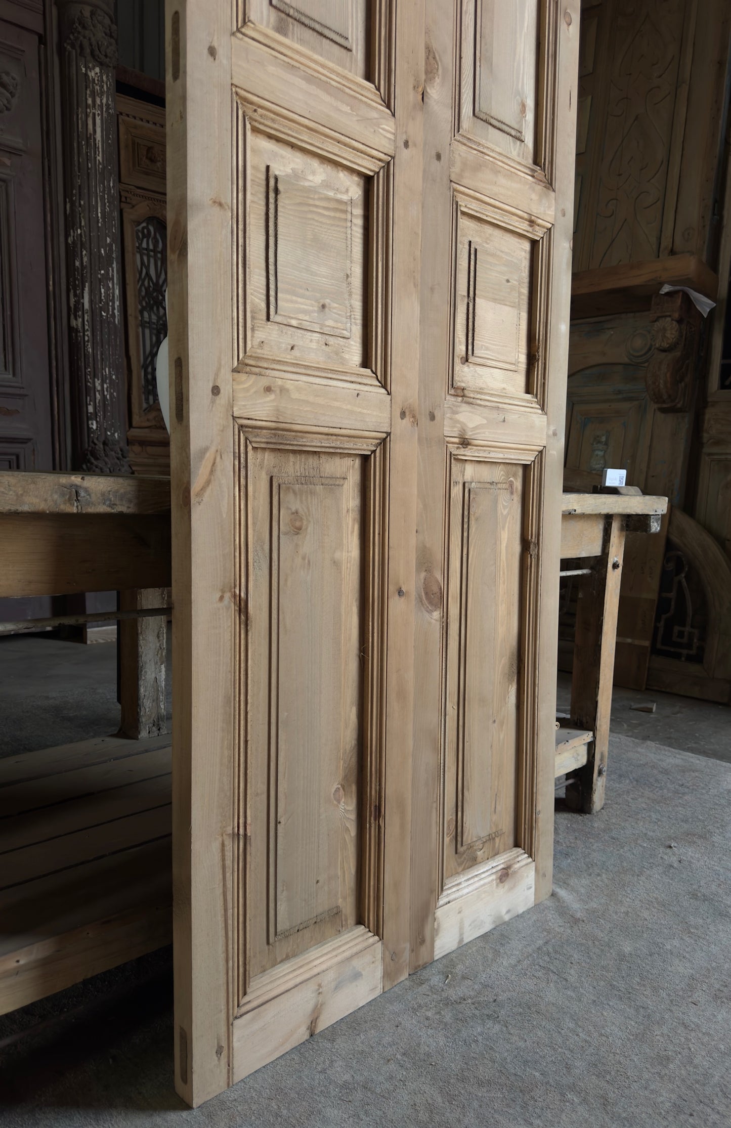 Handcrafted 3 Panel Solid French Doors - 32x96 L23