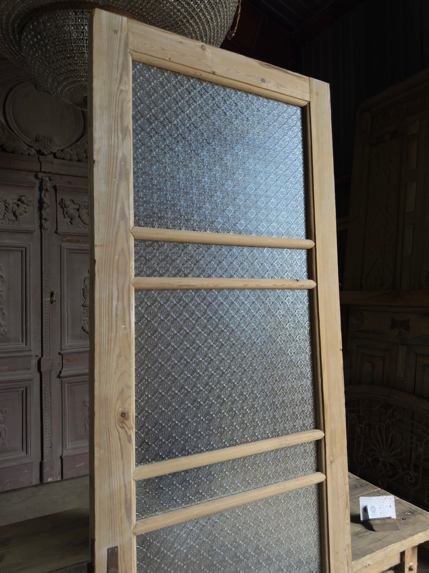 Single Antique Glass Door - 31.5x93.5 J577