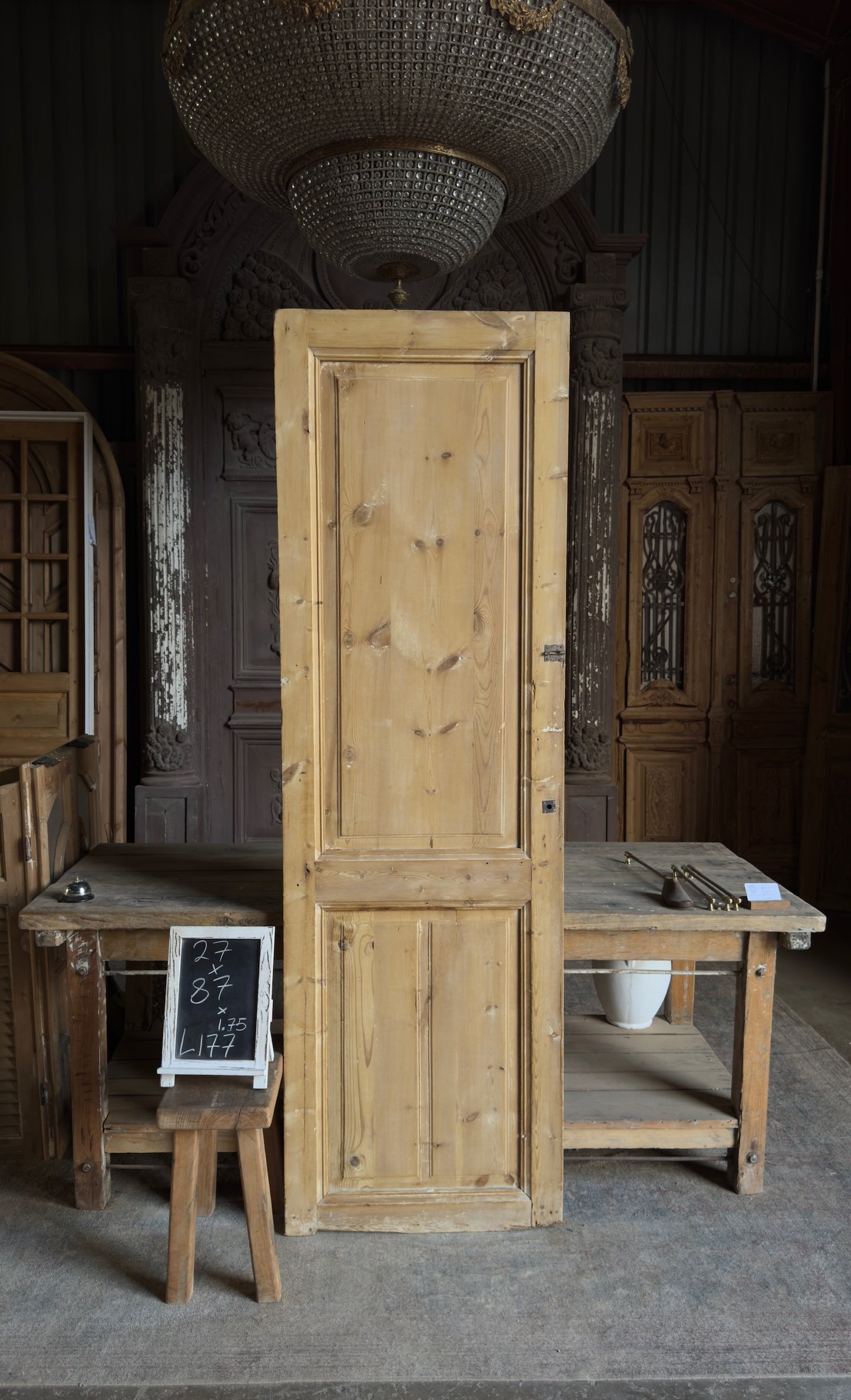 2 Panel Single Solid Antique Door - 27x87 - L177