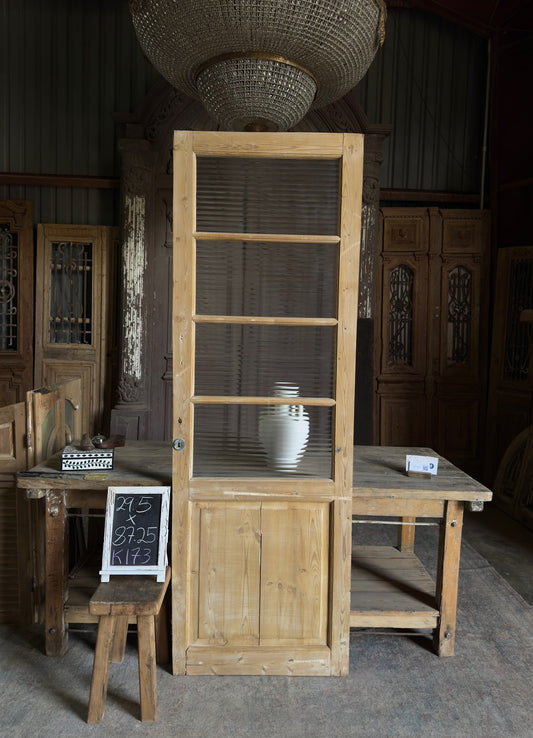 4 Lite Antique Glass Single Door - 29.5x87.25 K173