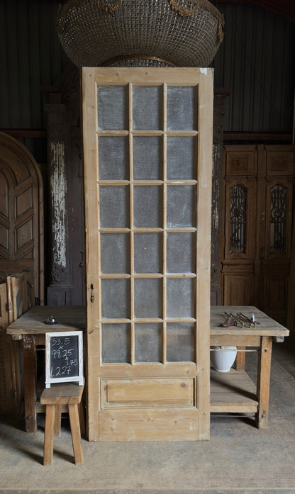 18 Lite Antique Glass Single Door - 33.5x99.25 - L227