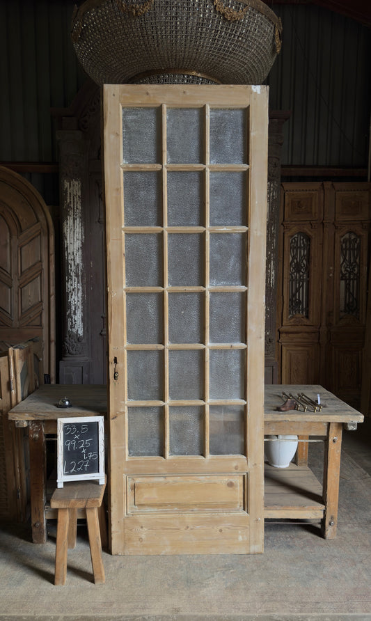 18 Lite Antique Glass Single Door - 33.5x99.25 - L227