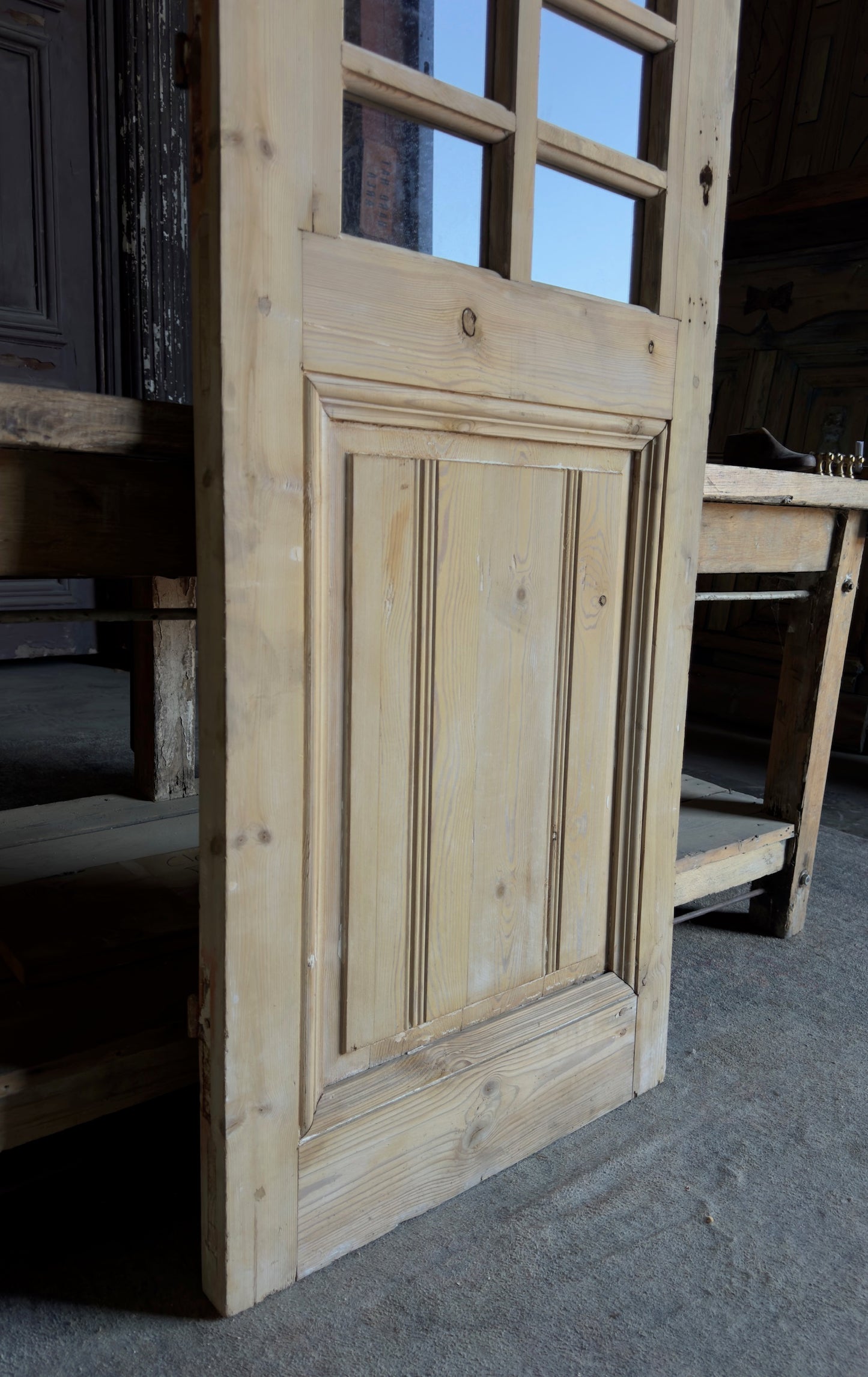 European Antique Glass Single Door - 24.5x78.25 - L116