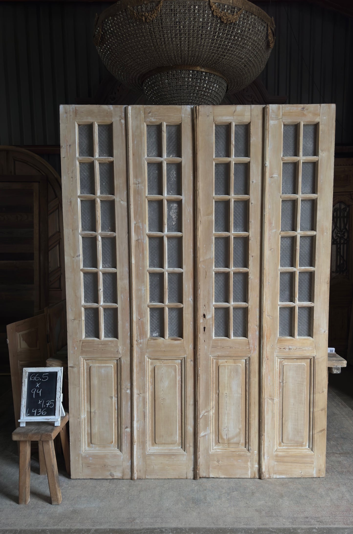 Antique Bi-Fold French Glass Doors - 66.5x94 - L436
