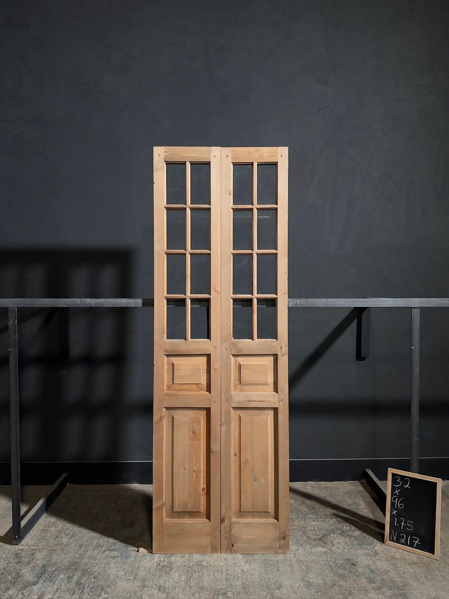 Handcrafted 8 Lite Glass French Doors - 32x96 - N217