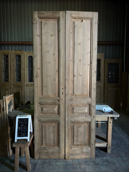 European Antique 3 Panel French Doors - 42.5x99.5  C36