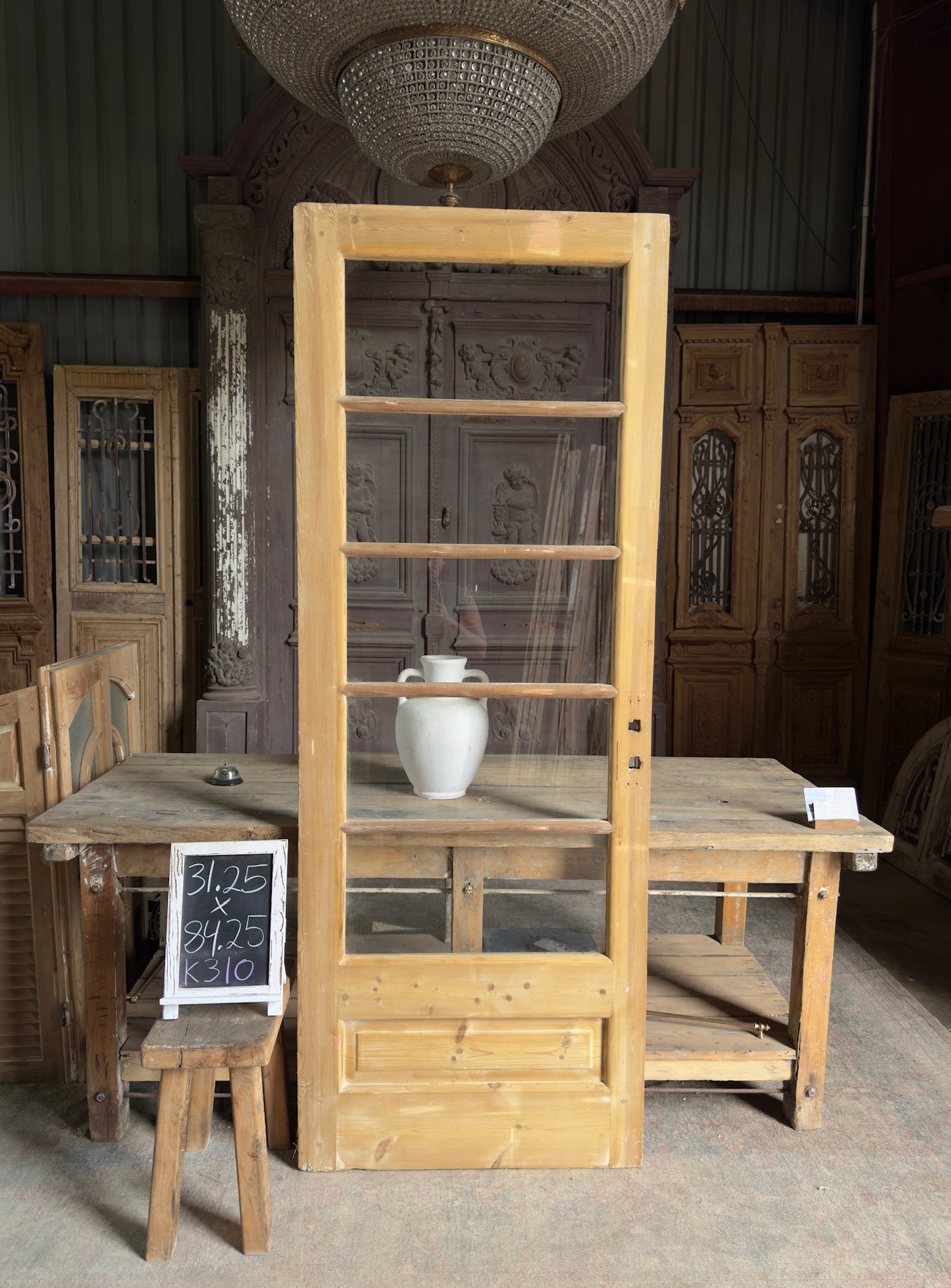 5 Lite Antique Glass Single Door - 31.25x84.25 K310