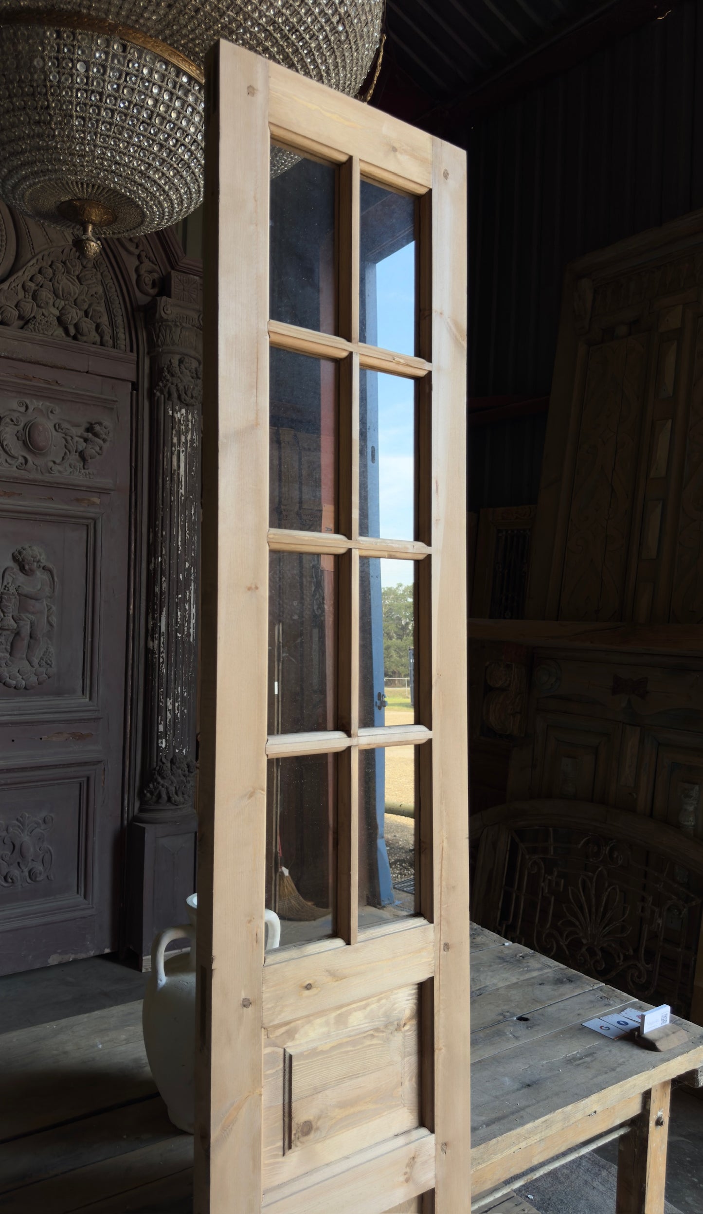 Handcrafted 8 Lite Single Glass Door - 18x96 L12