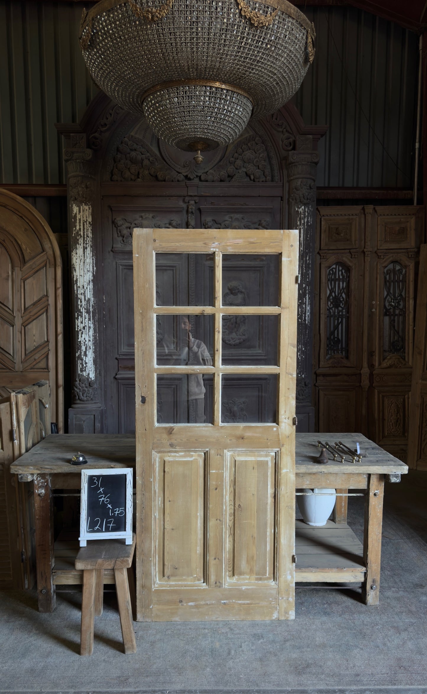 6 Lite Antique Glass Single Door - 31x76 - L217