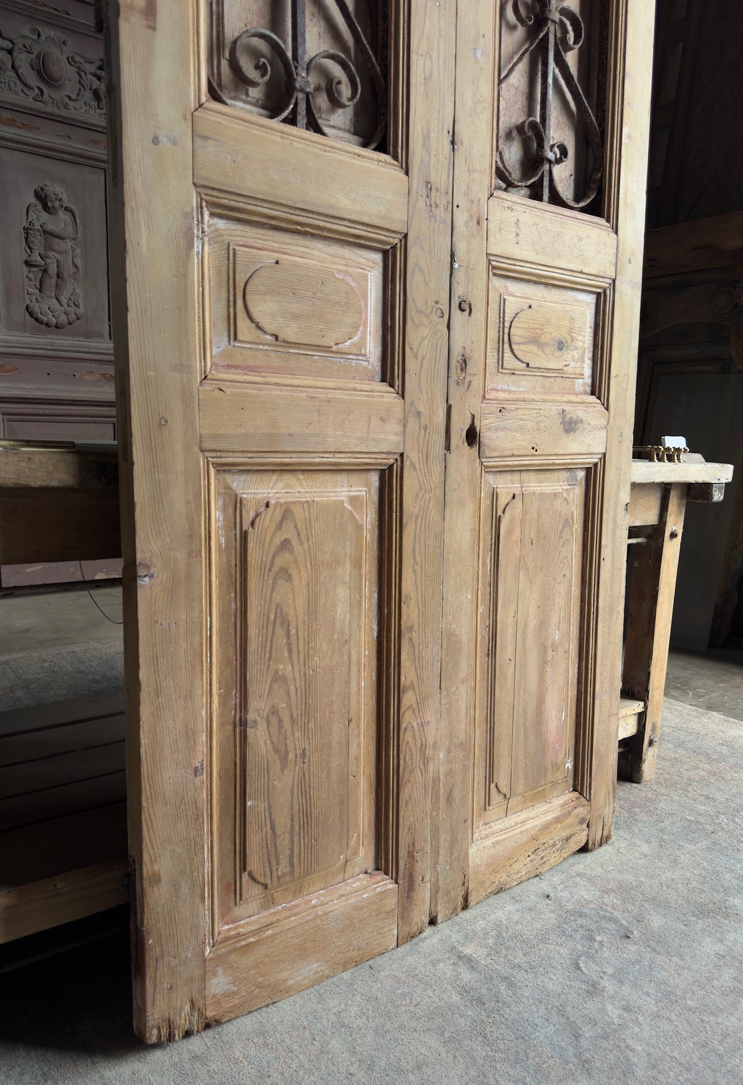 Antique Iron 2 Panel French Doors - 39.5x91.25 - L563