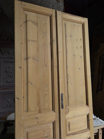 3 Panel Antique Solid French Doors - 45x100 J440