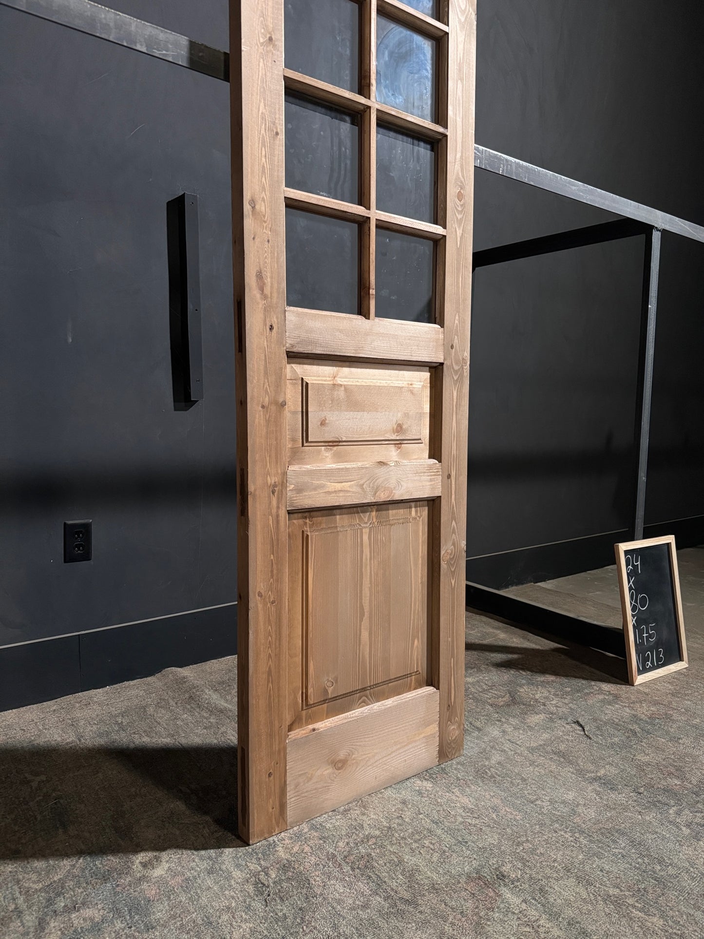 Handcrafted 8 Lite Single Glass Door - 24x80 - N213