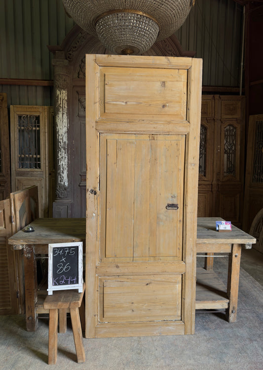 3 Panel Single Solid Antique Door - 34.75x86 K244