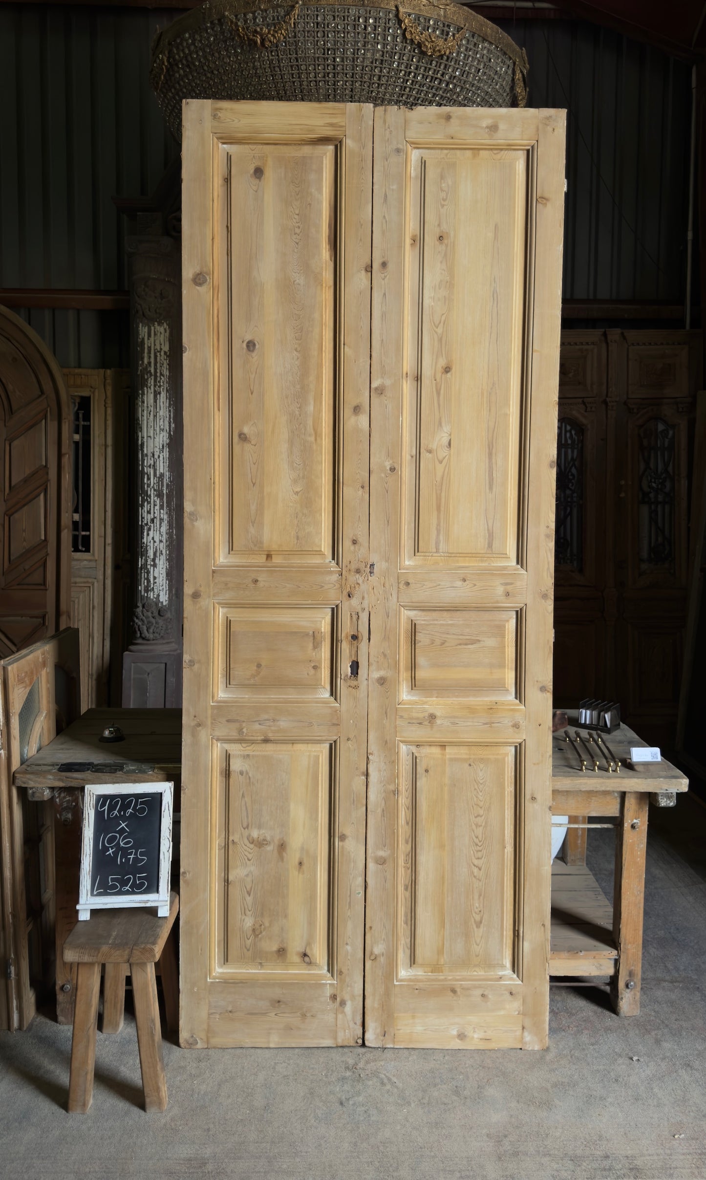 Antique 3 Panel French Doors - 42.25x106 - L525