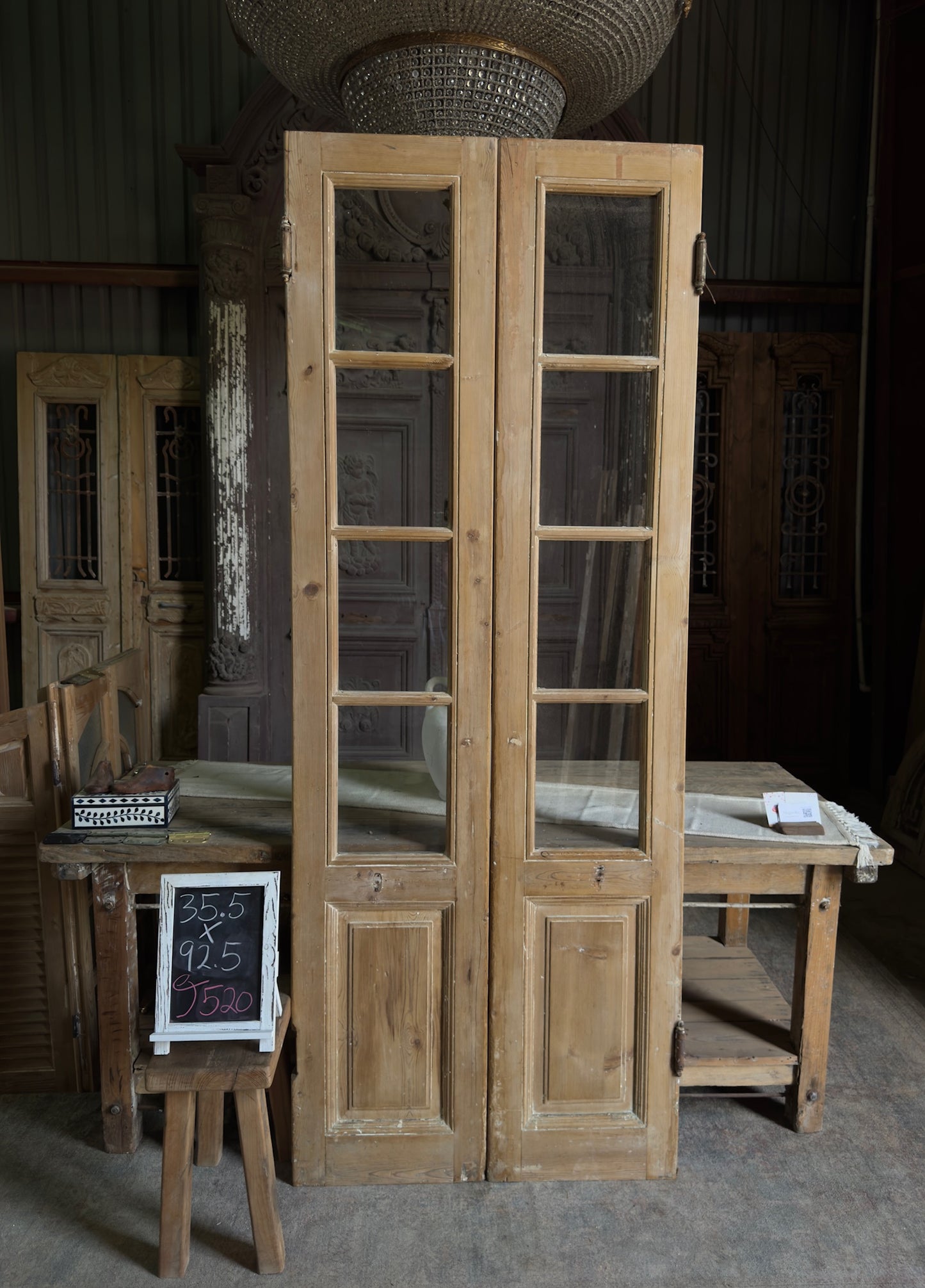 Antique 4 Light French Doors - 35.5x92.5 J520