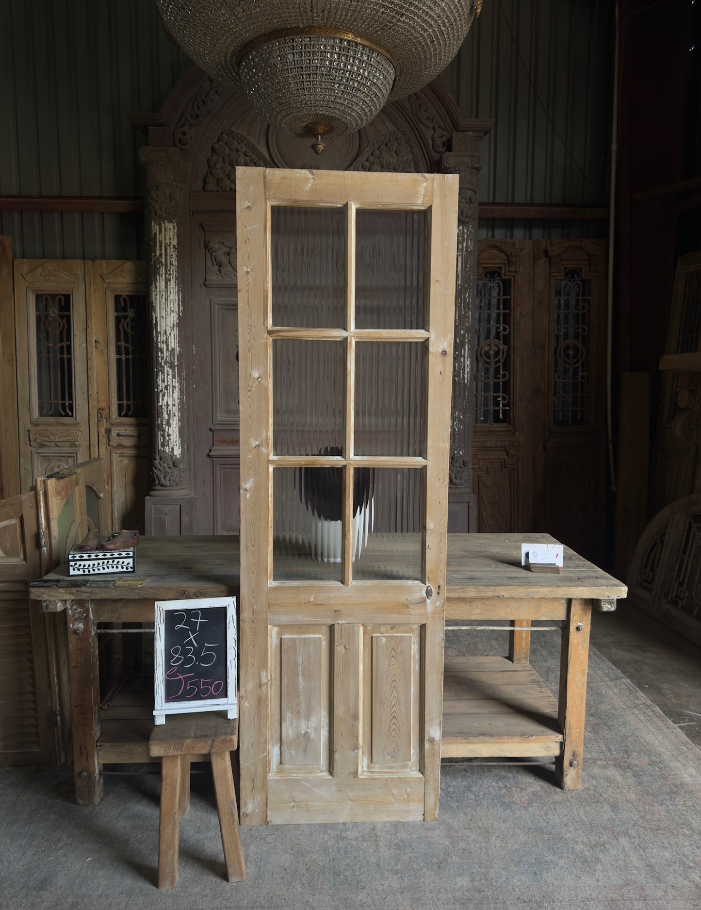 6 Lite Antique Glass Door - 27x83.5 J550