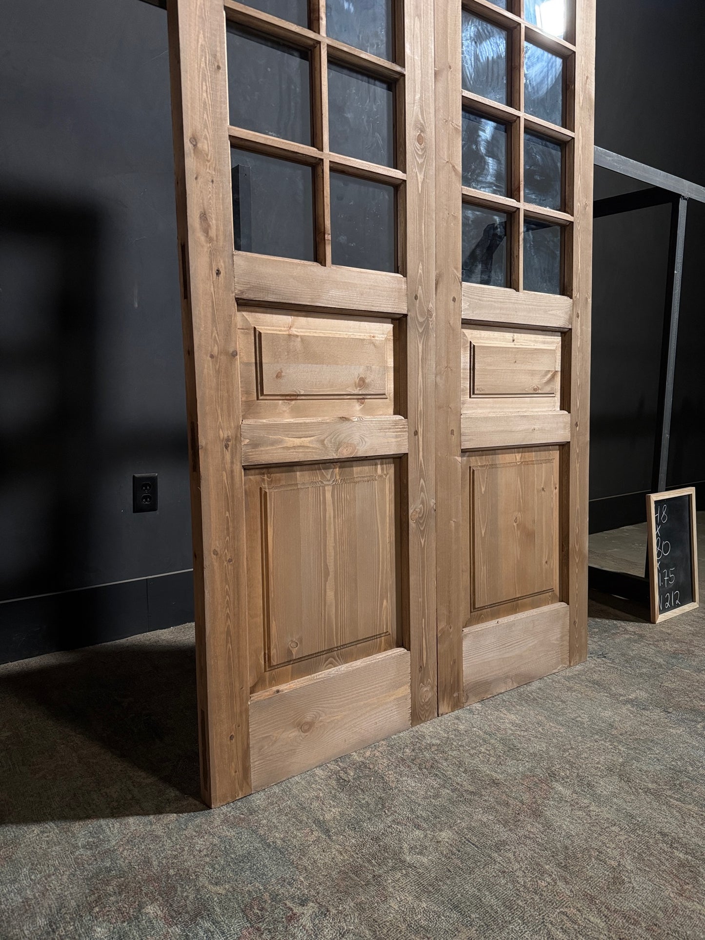 Handcrafted 8 Lite Glass French Doors - 48x80 - N212