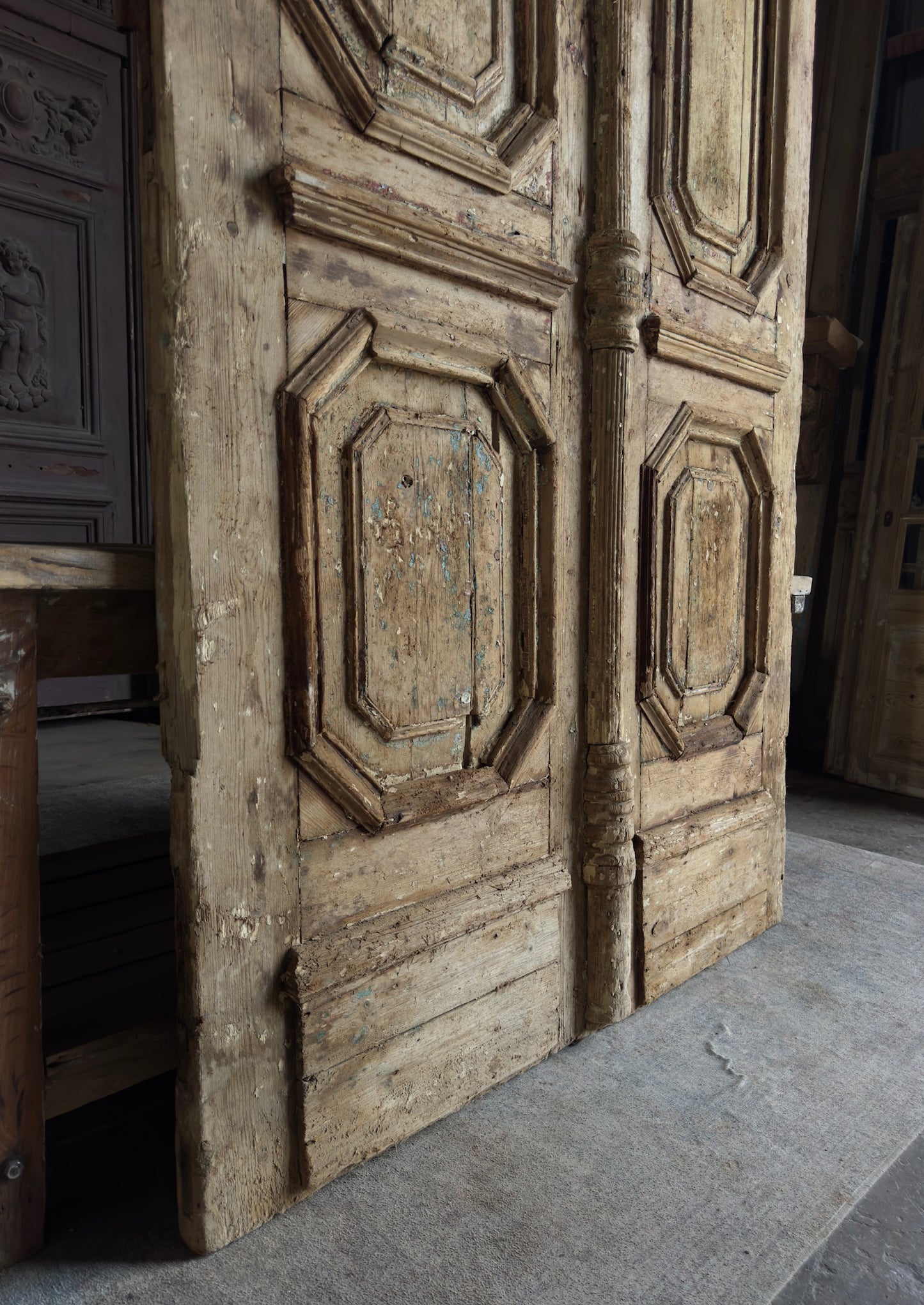 Grand Entry Antique Solid French Doors 59.25x104 - L194