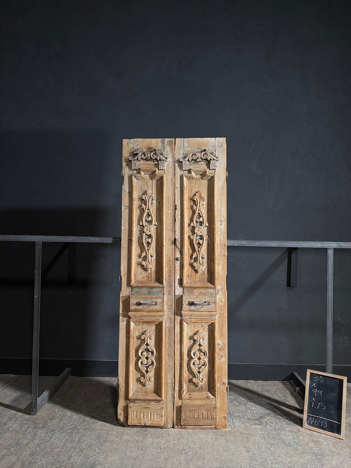 Antique Carved Double Doors - 35x94 - N643