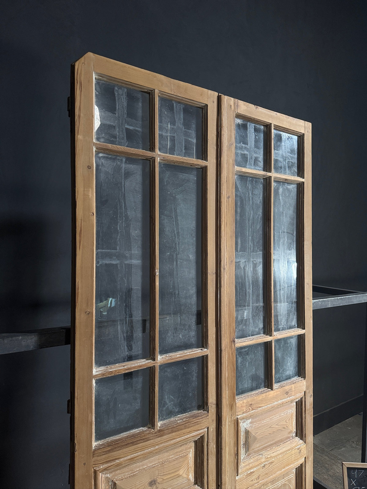 Antique Glass 3 Lite French Doors - 47.5x95 - N658