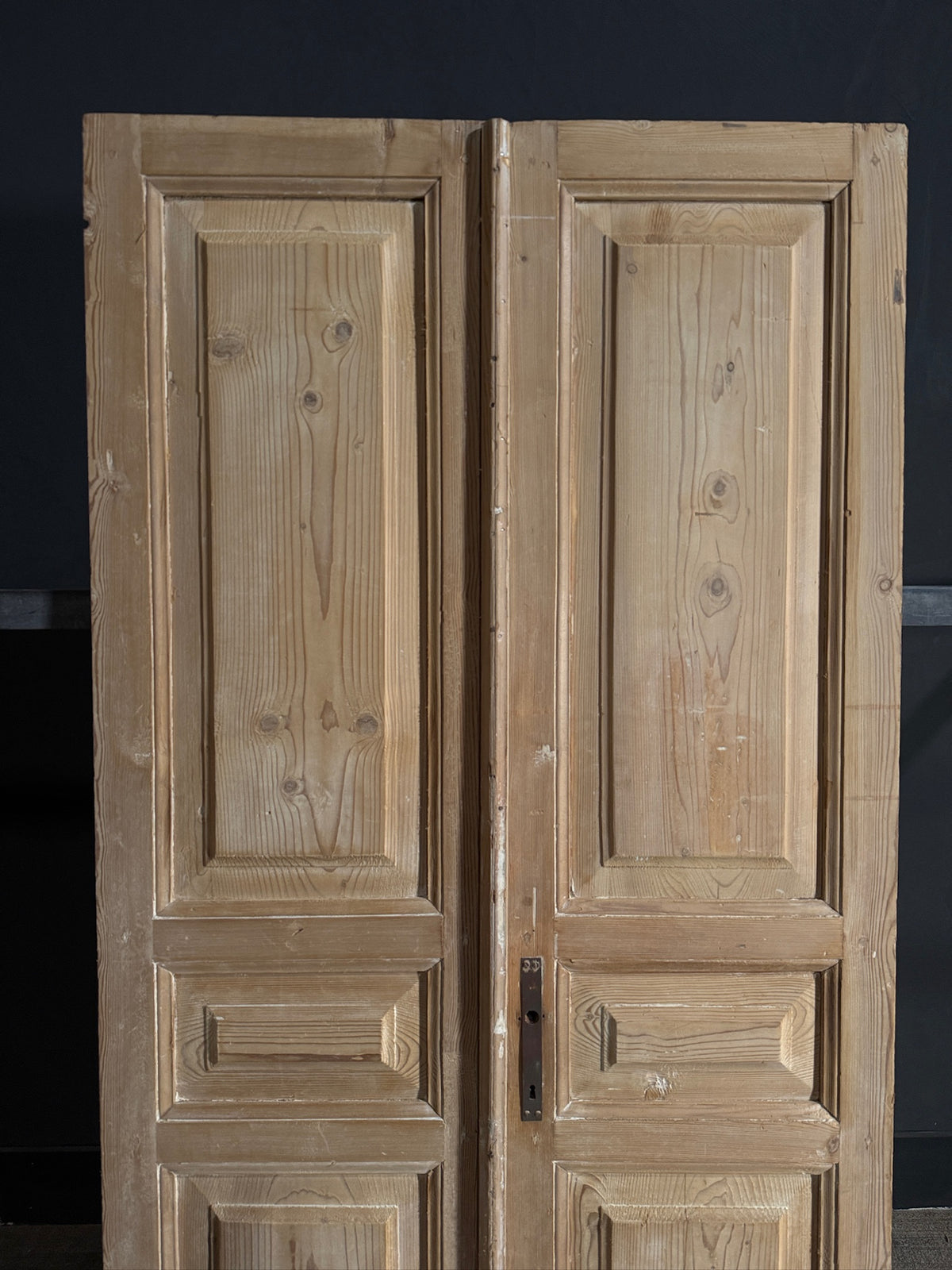 Antique 3 Panel Solid Double Doors - 40x82.75 - N642