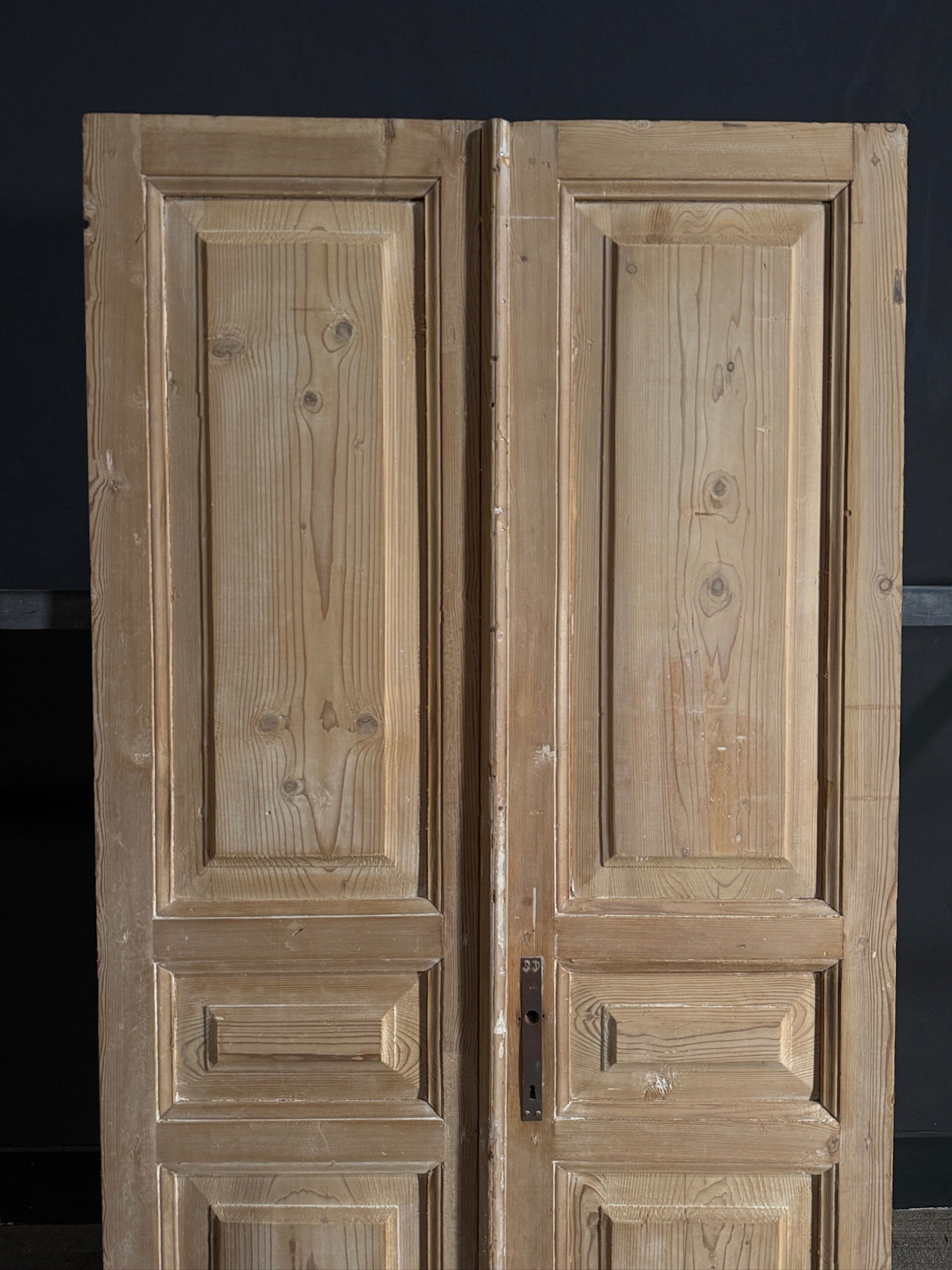 Antique 3 Panel Solid Double Doors - 40x82.75 - N642