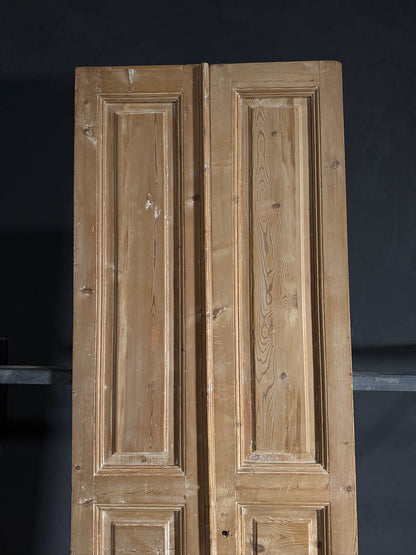 Antique 3 Panel Solid Double Doors - 34.75x99.5 - N599