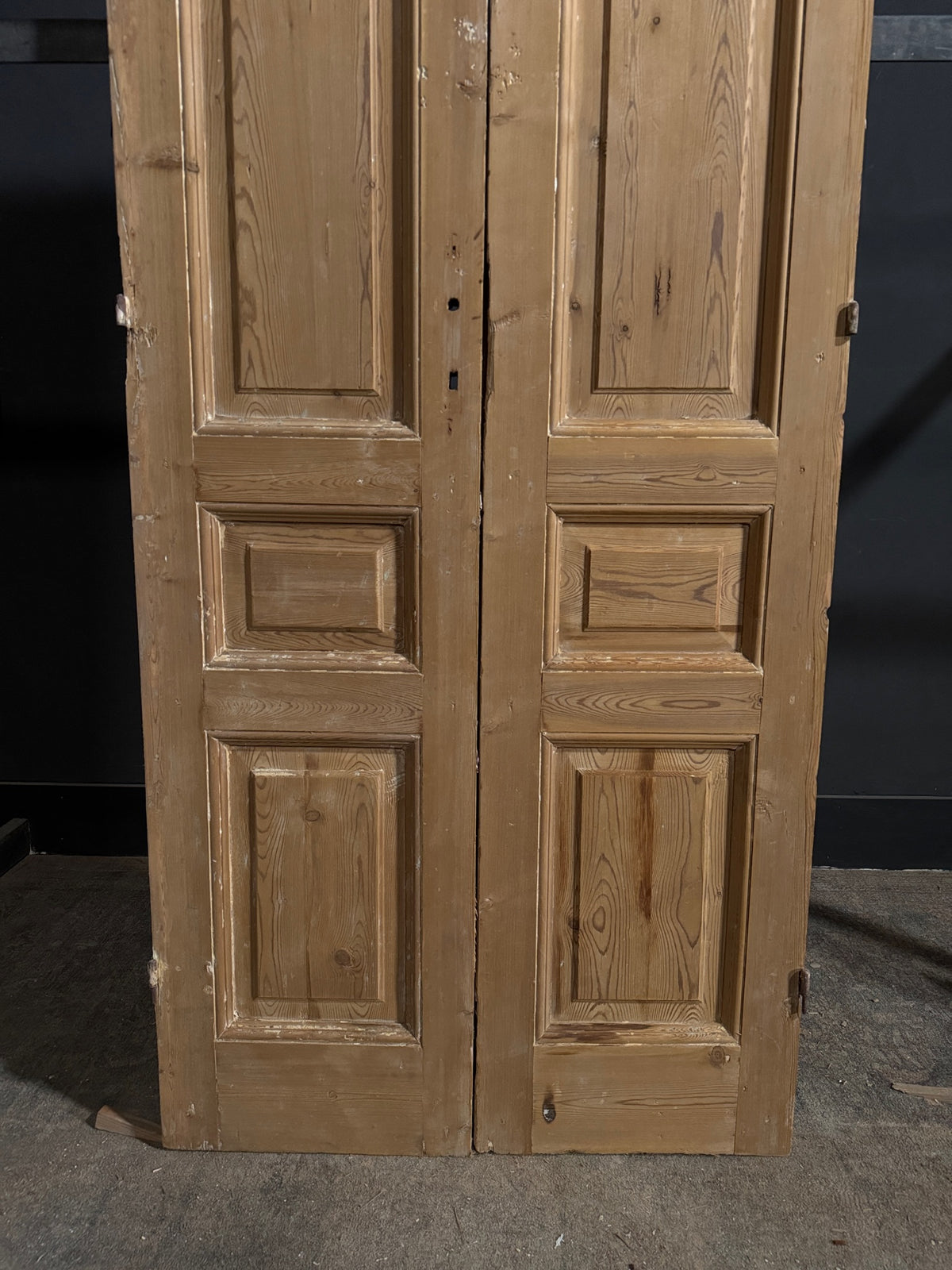 Antique 3 Panel Solid Double Doors - 35.5x86 - N680
