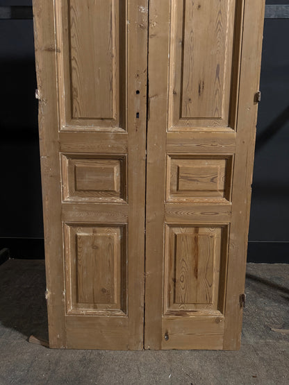 Antique 3 Panel Solid Double Doors - 35.5x86 - N680