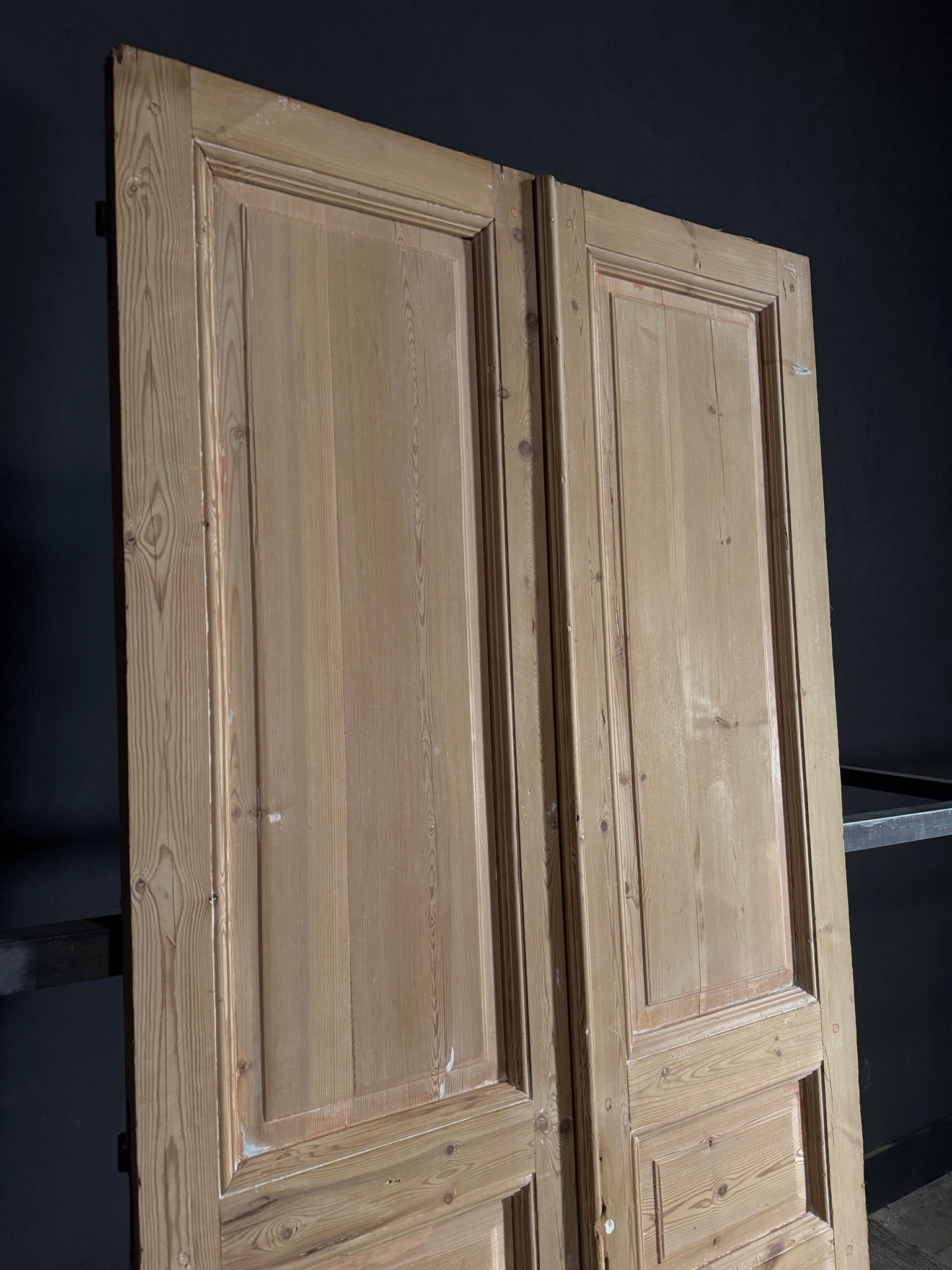 Antique 3 Panel Solid Double Doors - 43.5x97.25 - N566