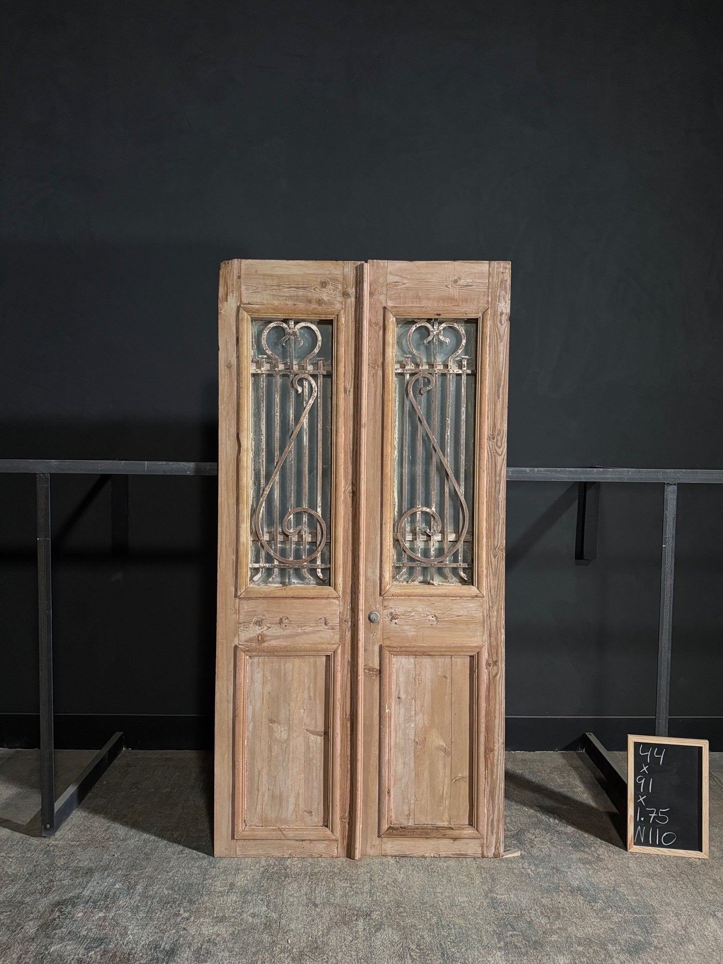 Antique Iron French Doors - 44x91 - N110