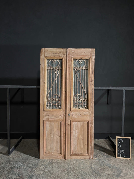 Antique Iron French Doors - 44x91 - N110