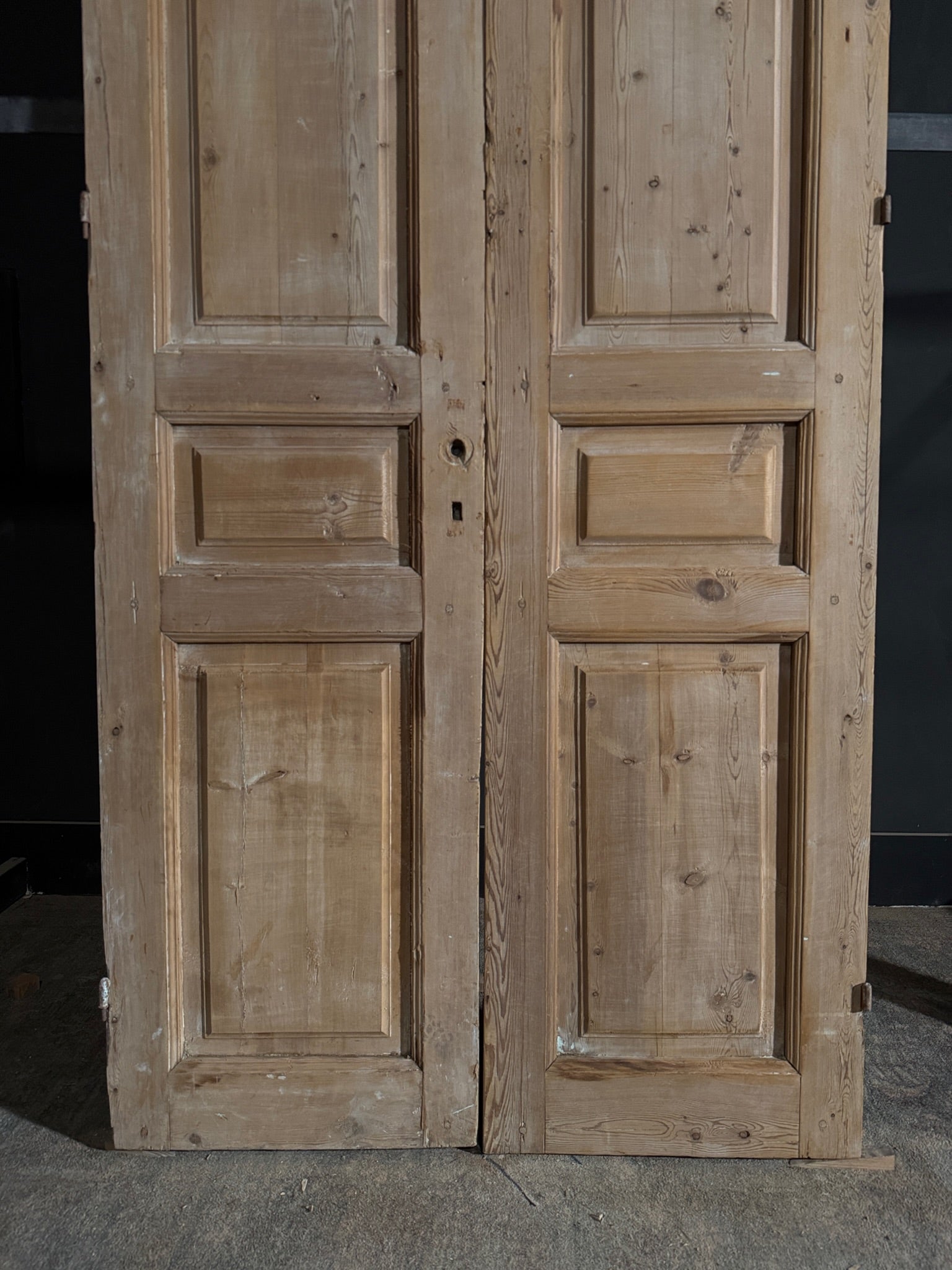 Antique 3 Panel Solid Double Doors - 43.25x104.25 - N528