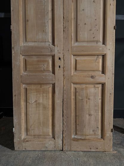 Antique 3 Panel Solid Double Doors - 43.25x104.25 - N528