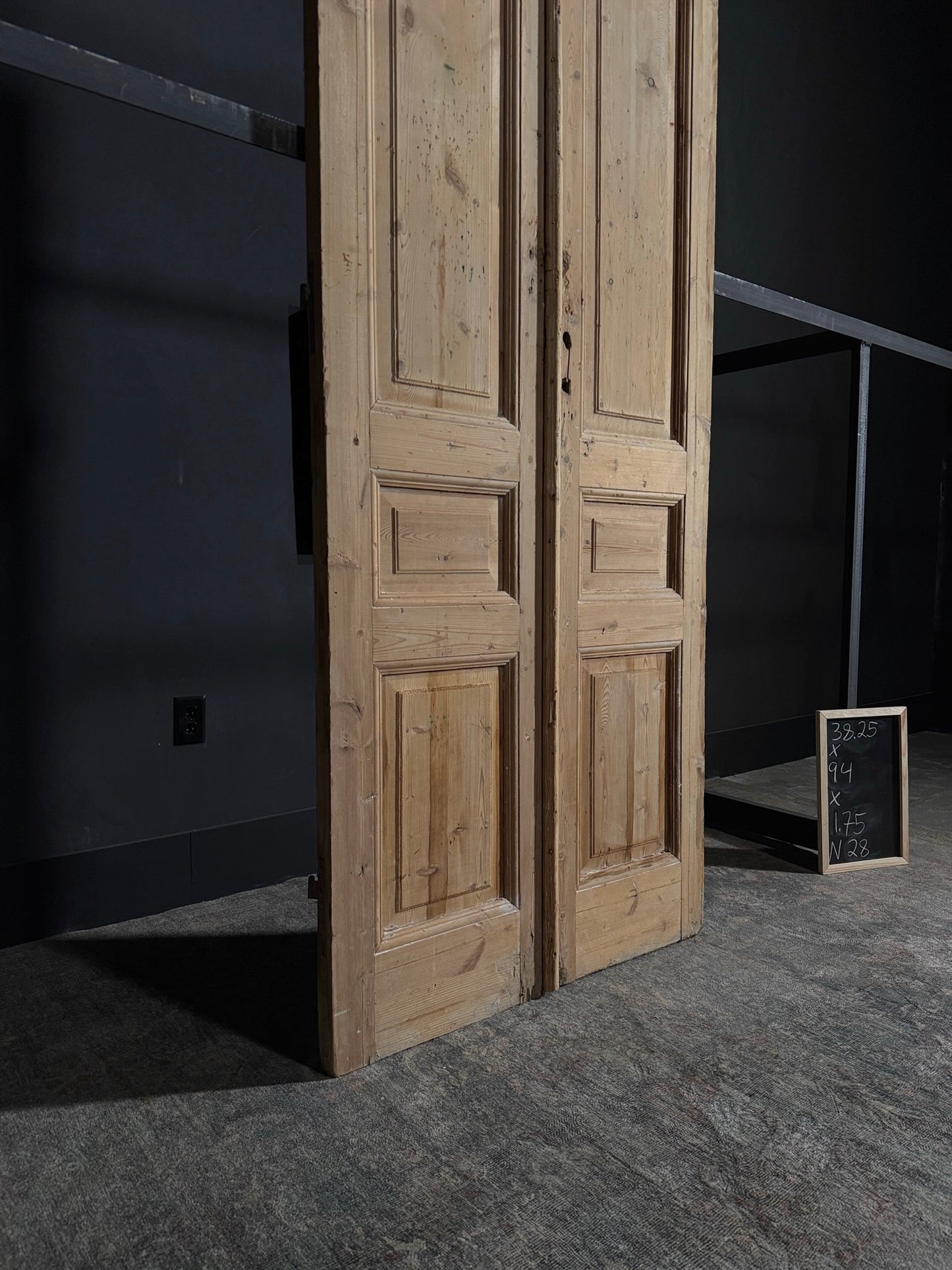 Antique 3 Panel Double Doors - 38.25x94? - N28