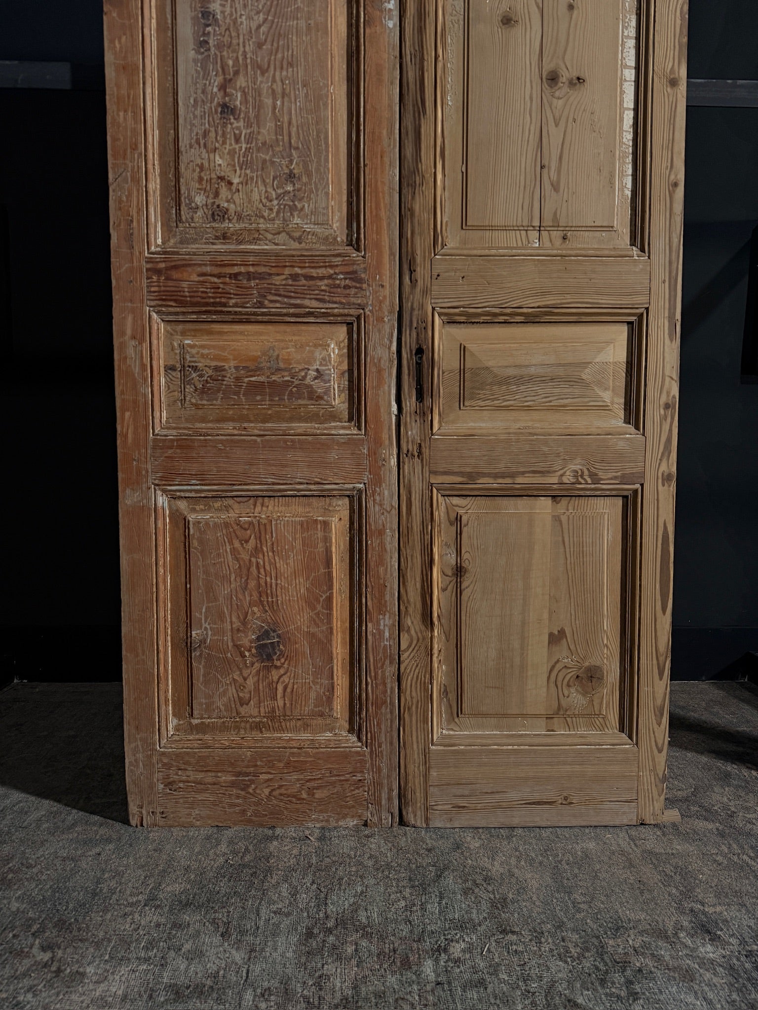 Antique Iron 3 Panel Double Doors - 44x96 - N06