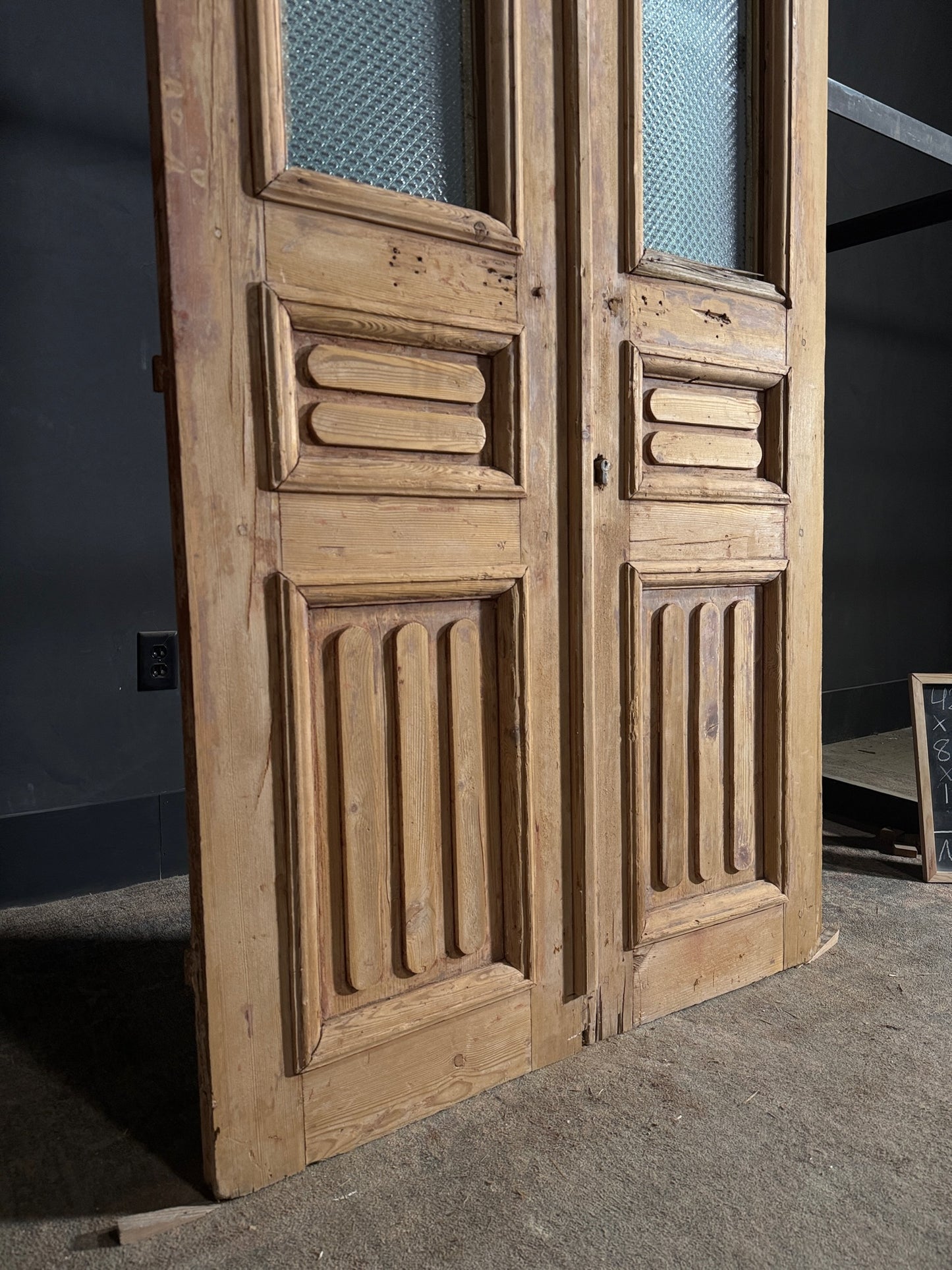 Antique Fluted 1 Lite French Doors - 42.5x82.25 - N625