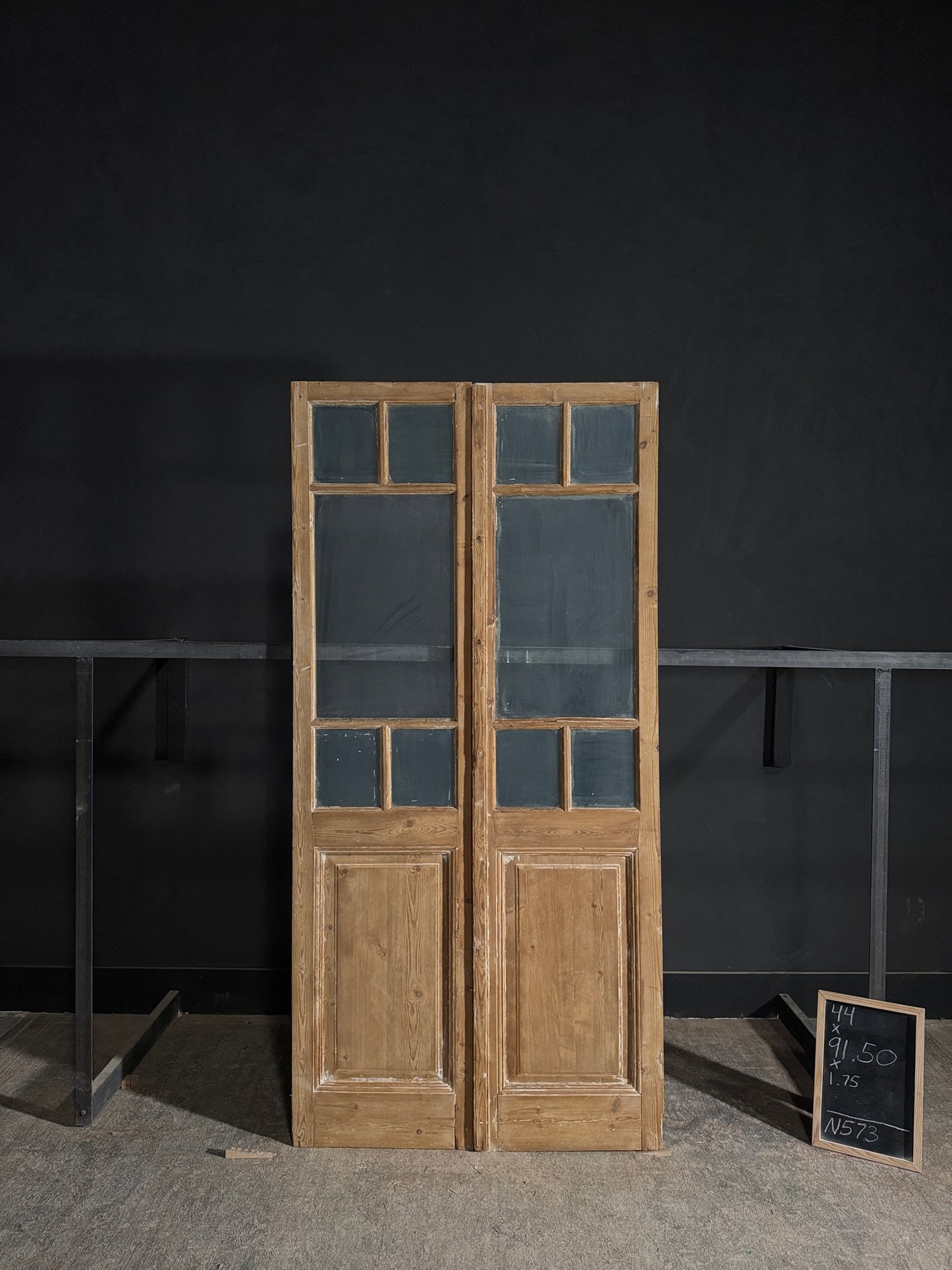 Antique Glass 2 Lite French Doors - 44x91.5 - N573