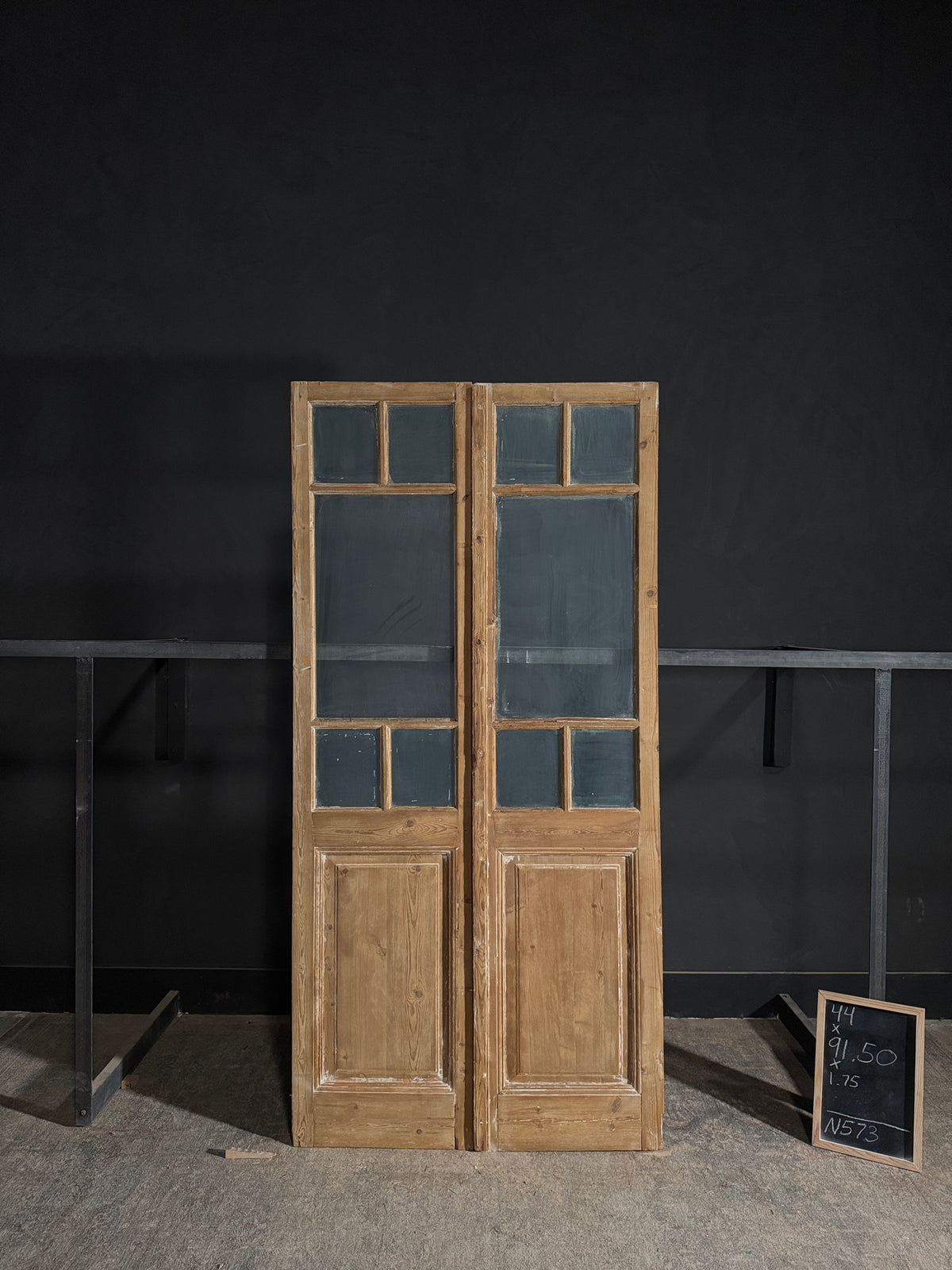 Antique Glass 2 Lite French Doors - 44x91.5 - N573