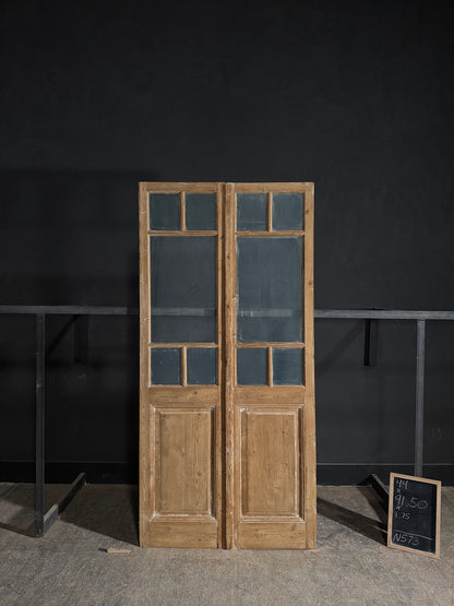 Antique Glass 2 Lite French Doors - 44x91.5 - N573
