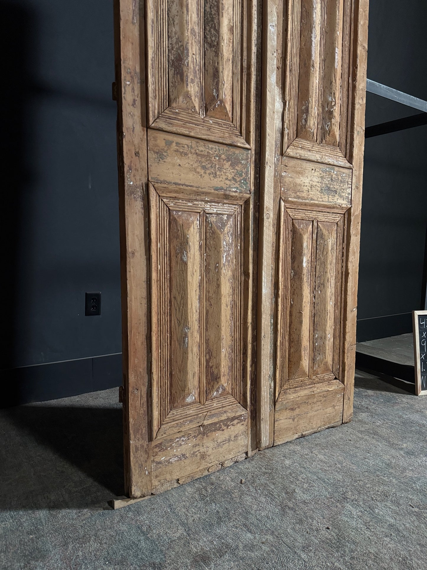 Antique 2 Panel Solid Double Doors - 42.75x92.5 - N123