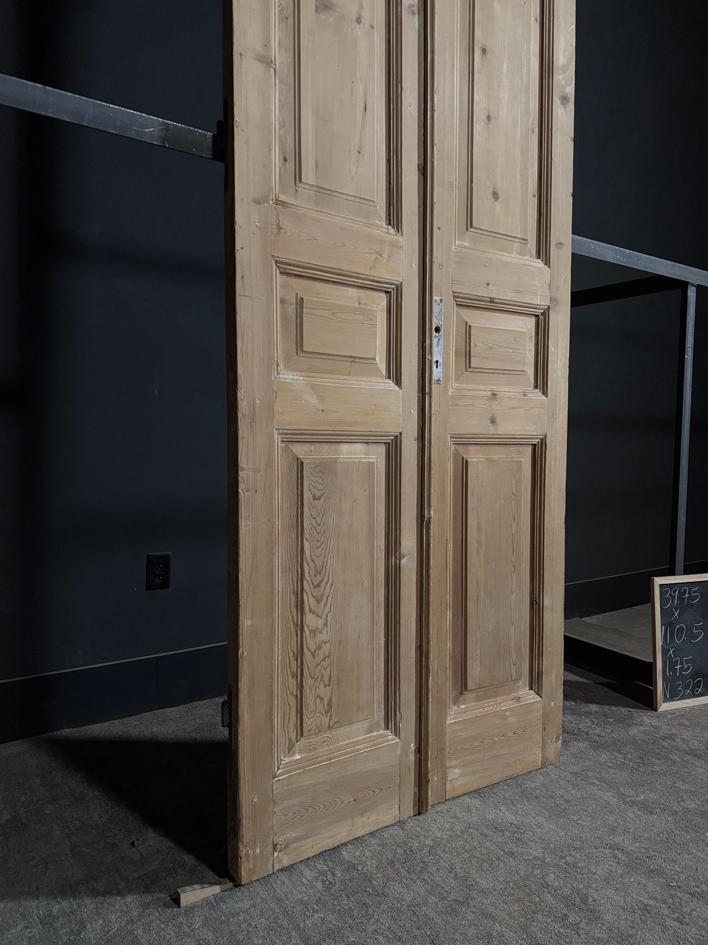 Antique 3 Panel Solid Double Doors - 39.75x110.5 - N322