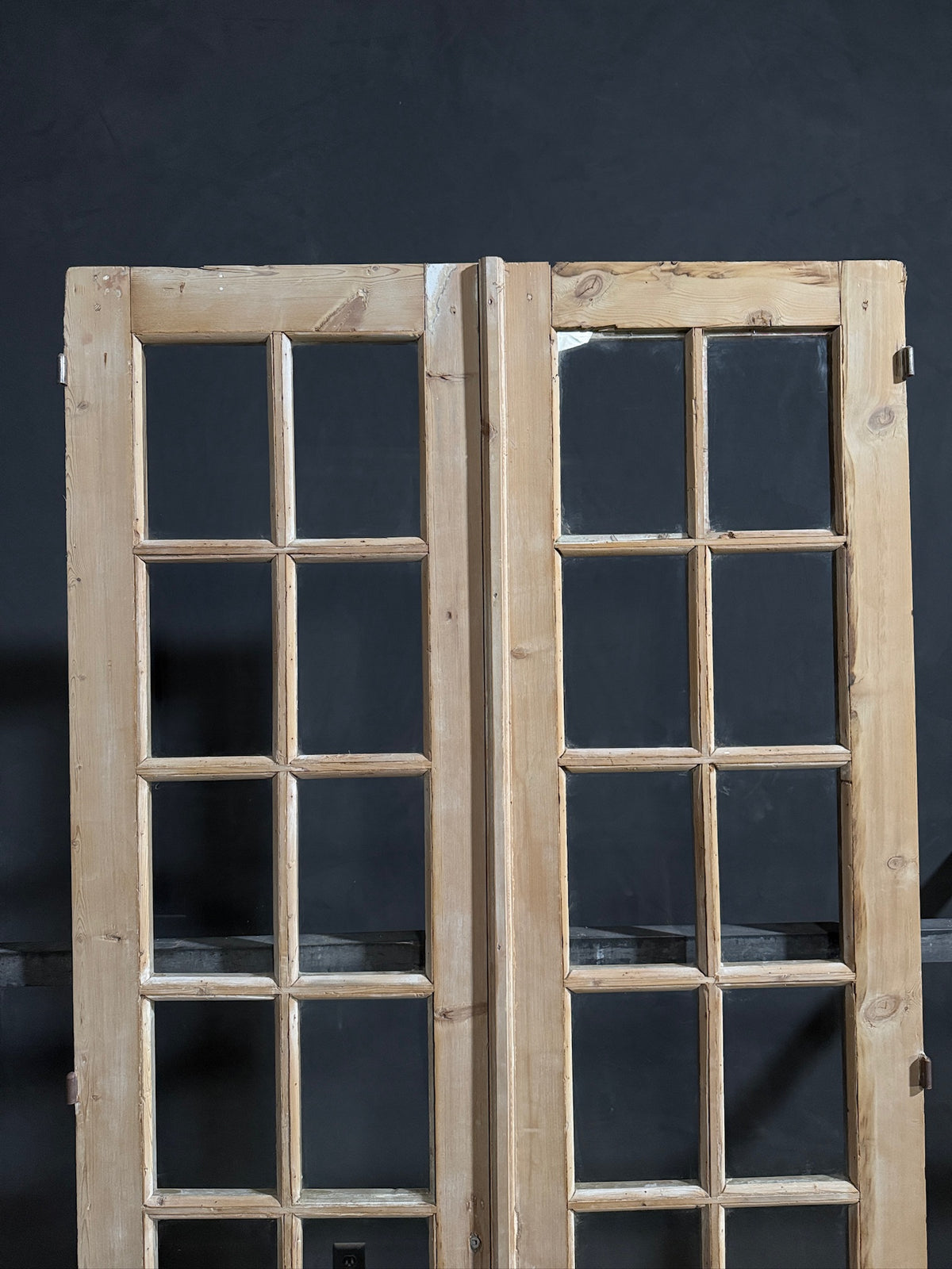 Antique Clear Glass Raised Panel French Doors - 48x98.5 - N772