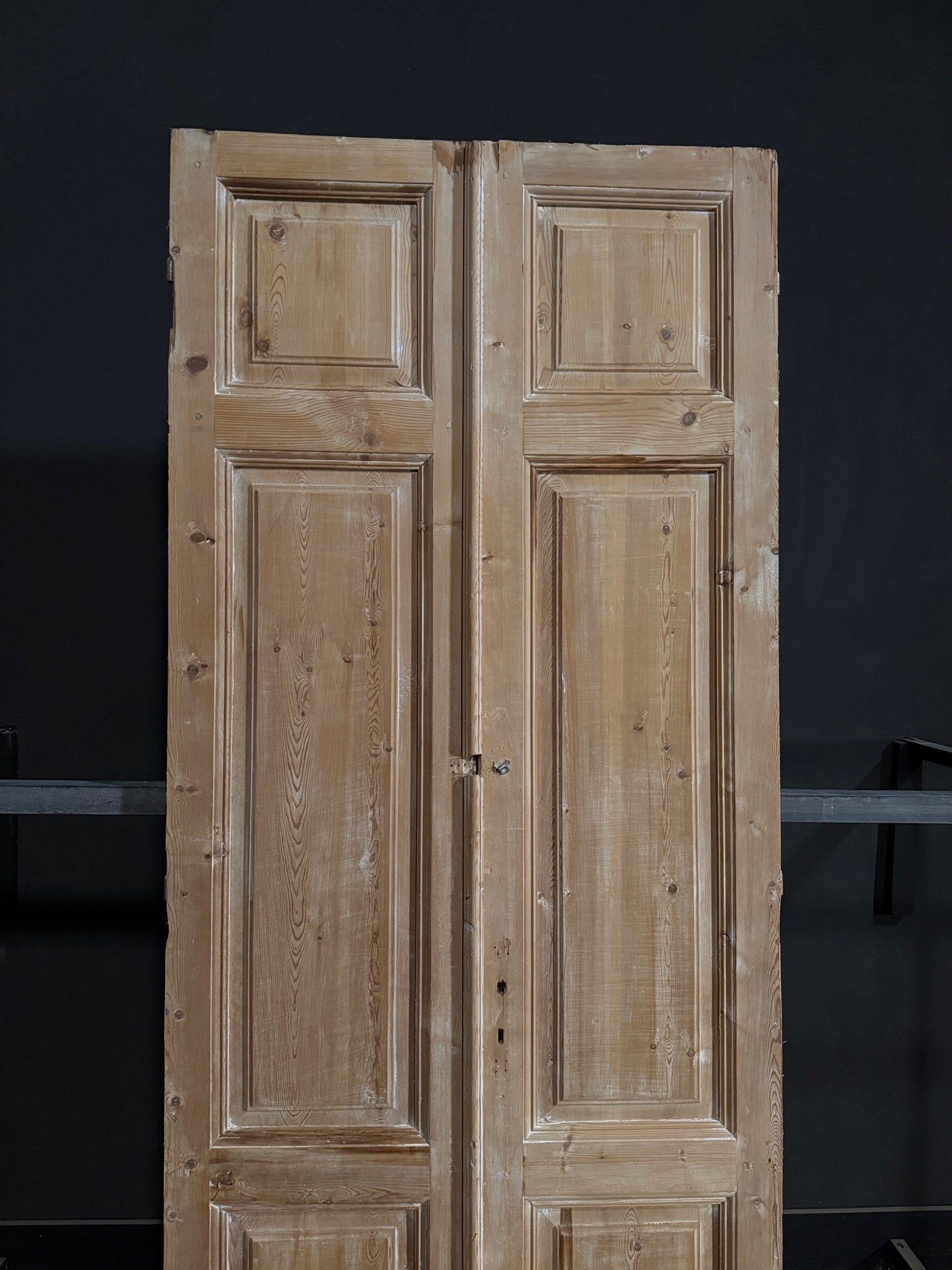 Antique 3 Panel Solid Double Doors - 41.25x104.5 - N352