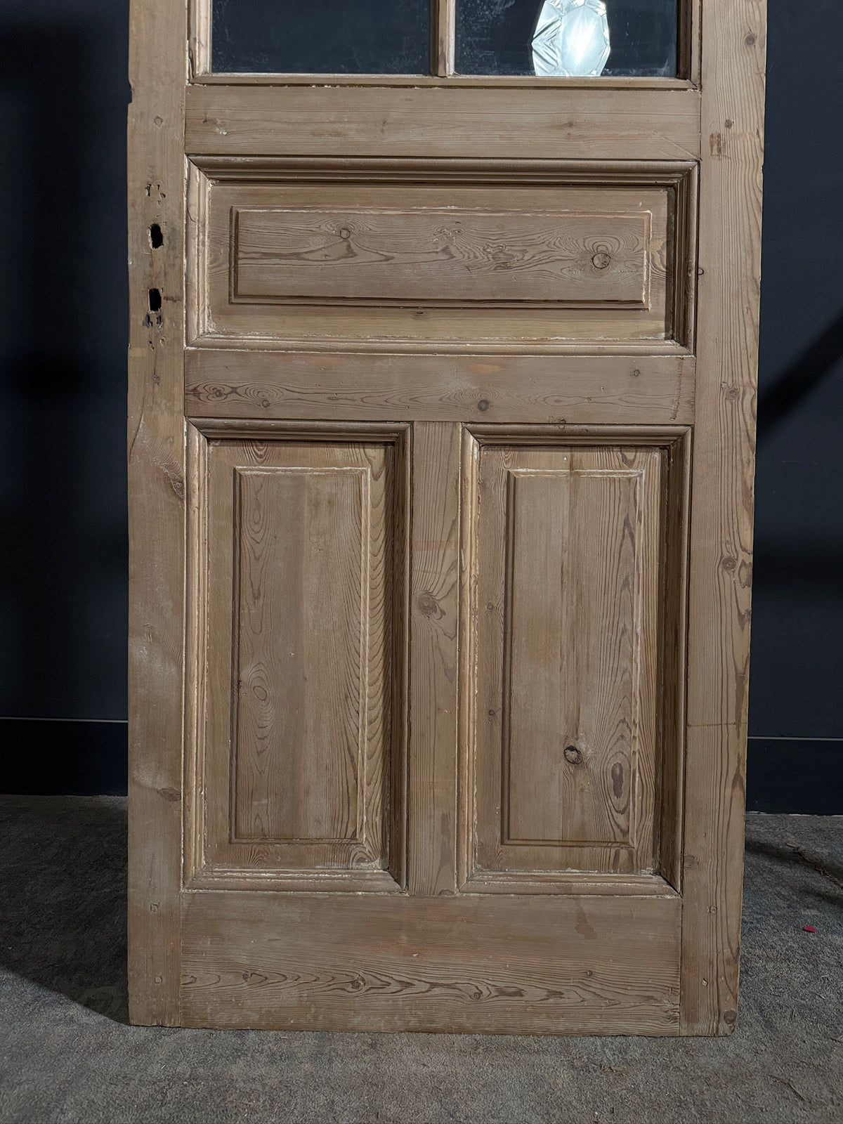Antique Clear Glass Raised Panel Pantry Door - 32x94.25 - N758
