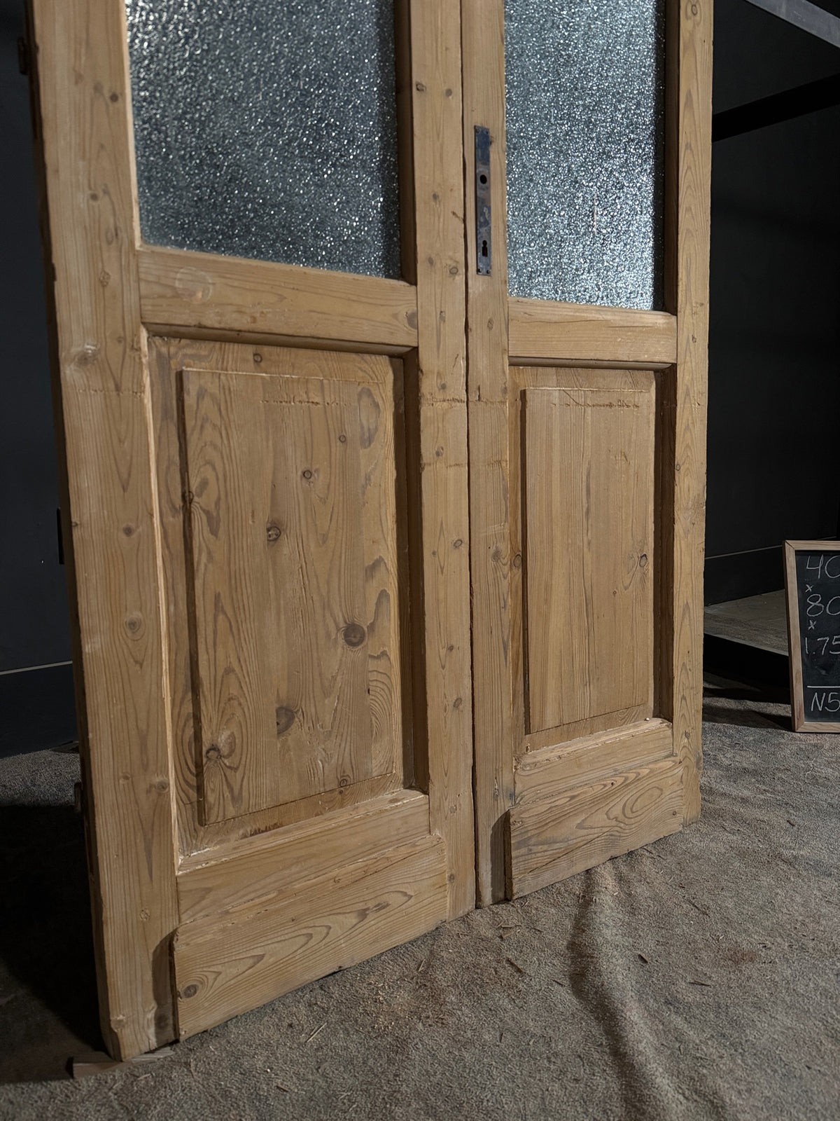 Antique Obscured Glass 3 Lite French Doors - 40.5x80 - N512