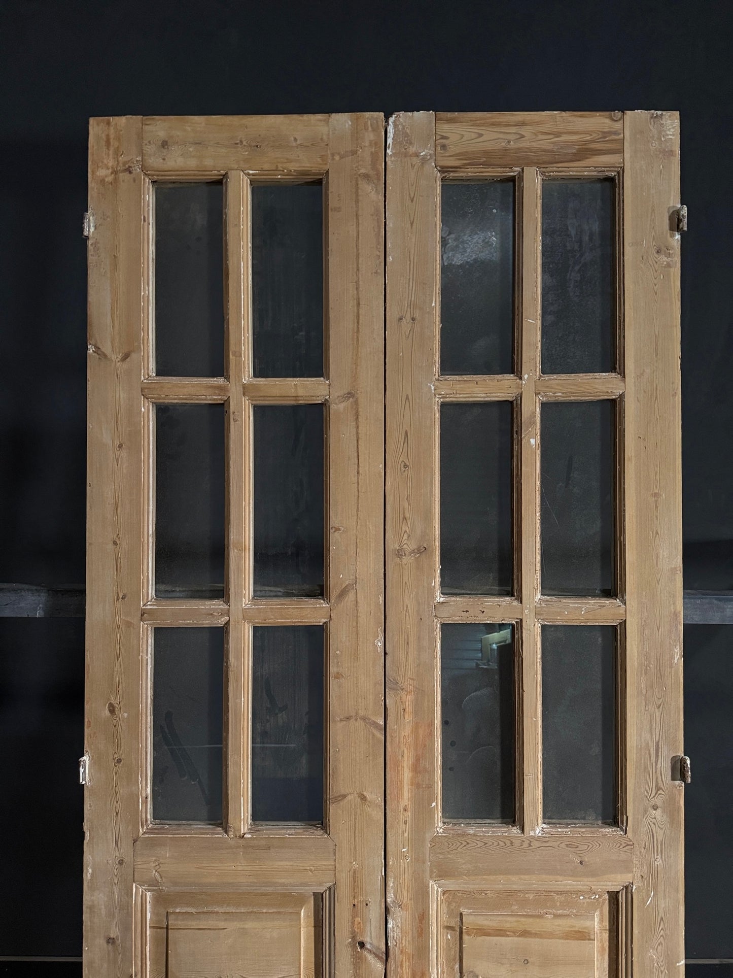 Antique Glass 6 Lite French Doors - 39.5x92 - N551