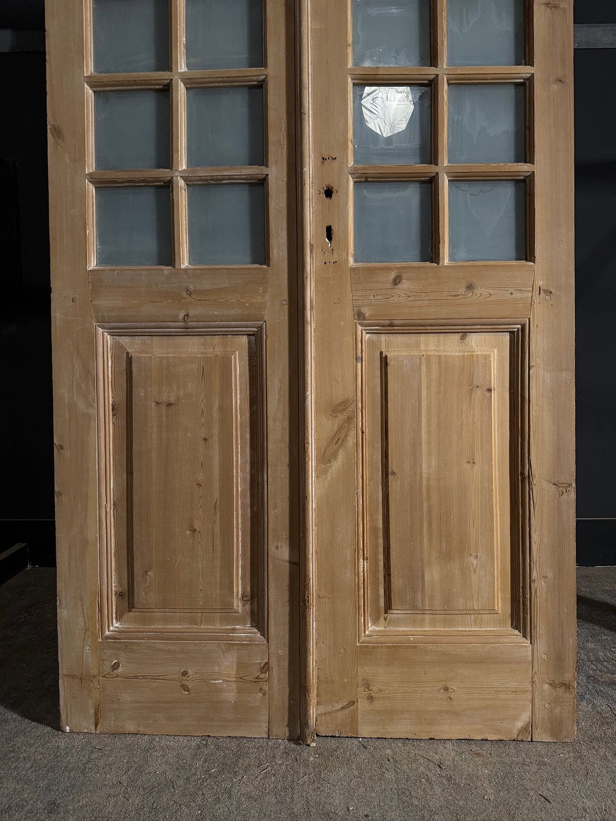 Antique Obscured Glass 14 Lite French Doors - 43.25x98 - N575